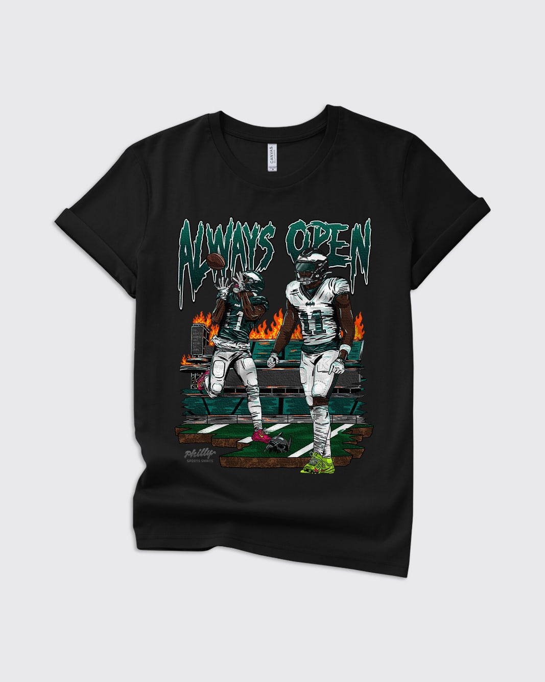 Eagles Always Open AJ Brown Kids Shirt in Black