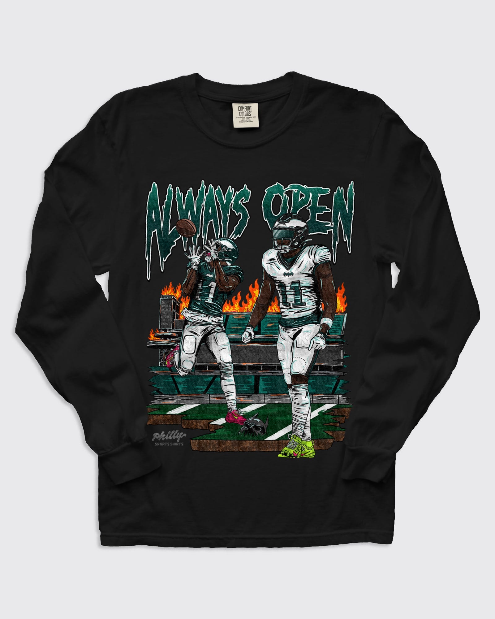 Eagles Always Open Long Sleeve Shirt in Black