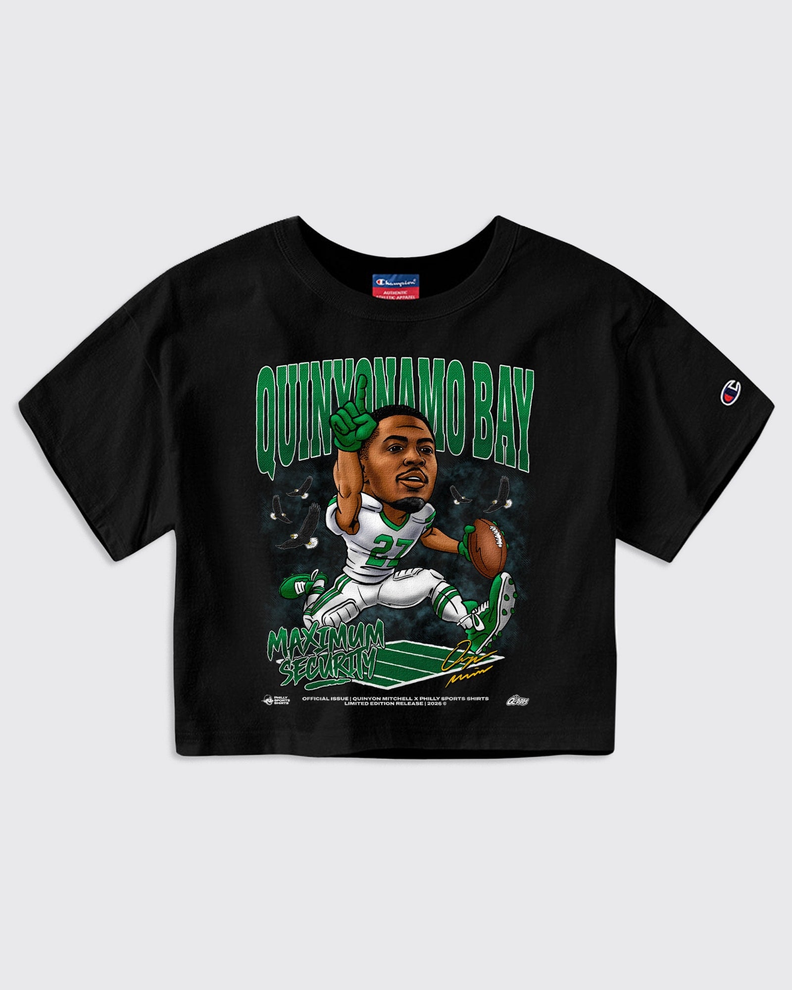 Women's Quinyonamo Bay Crop T-Shirt in Black
