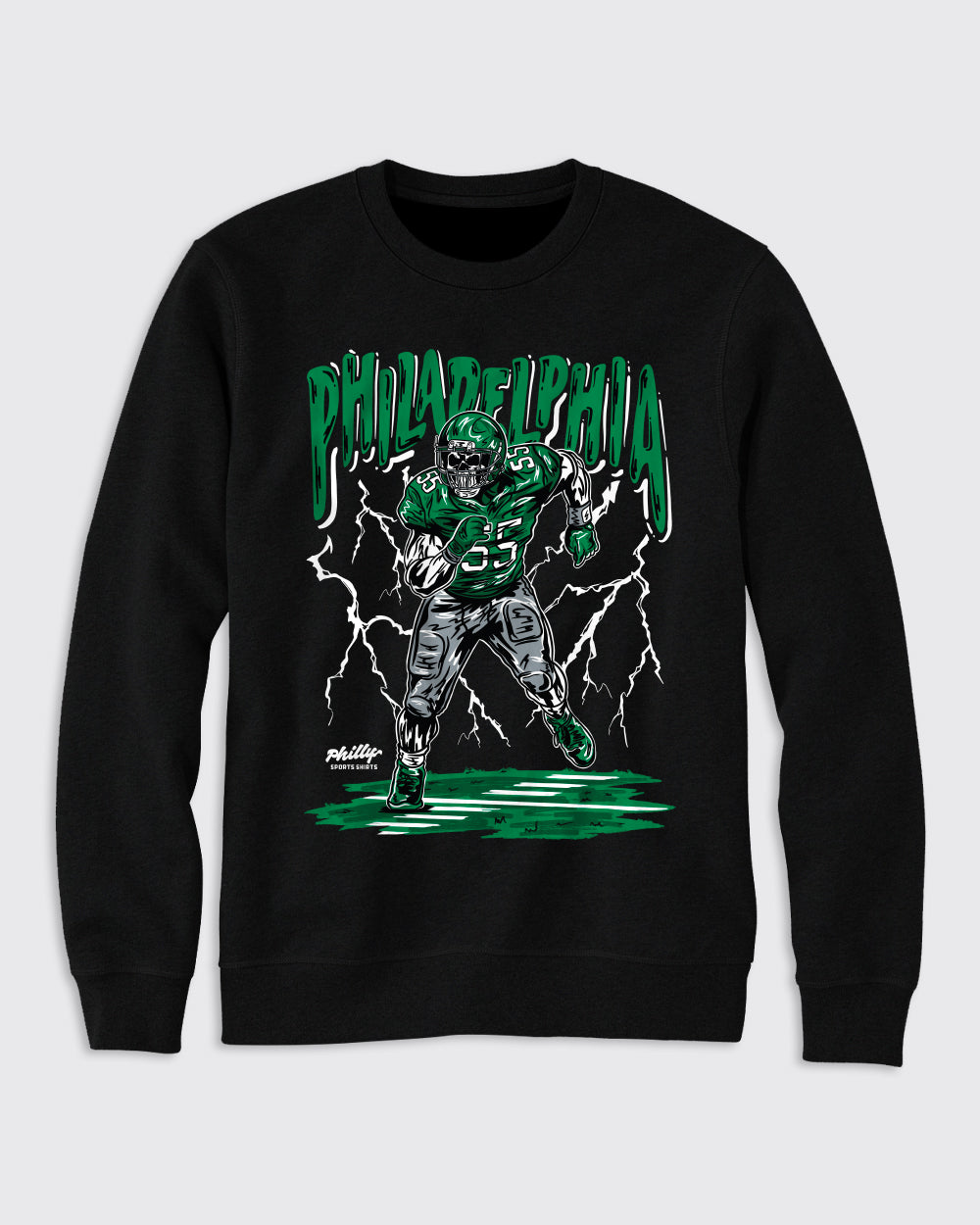 The Veteran Skelly Heavyweight Crewneck Sweatshirt - Closed, Crewnecks, Limited Edition - Philly Sports Shirts