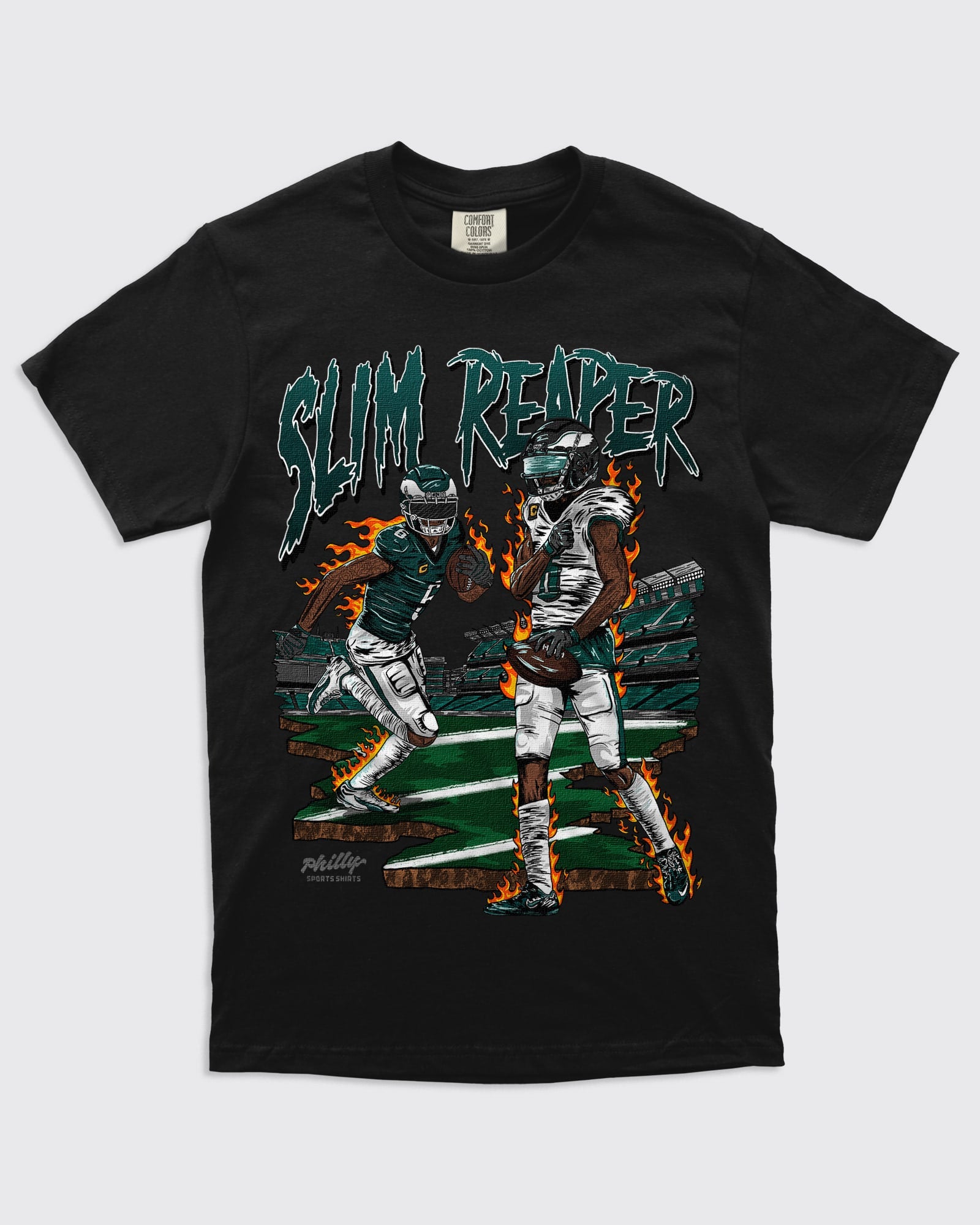 Slim Reaper Eagles Devonta Smith Shirt in Black