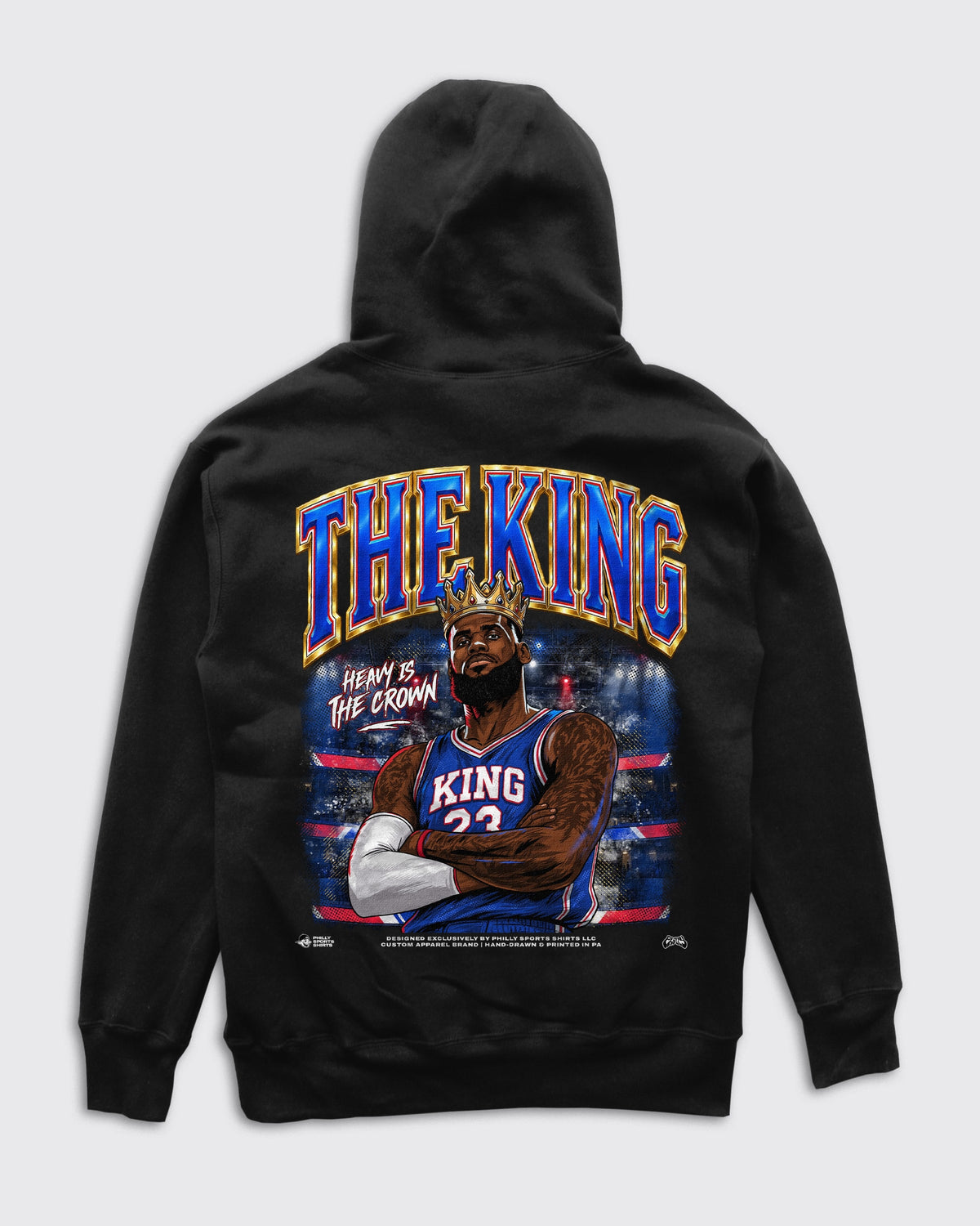Back view of Philly Sports Shirts The King Lebron James Hoodie