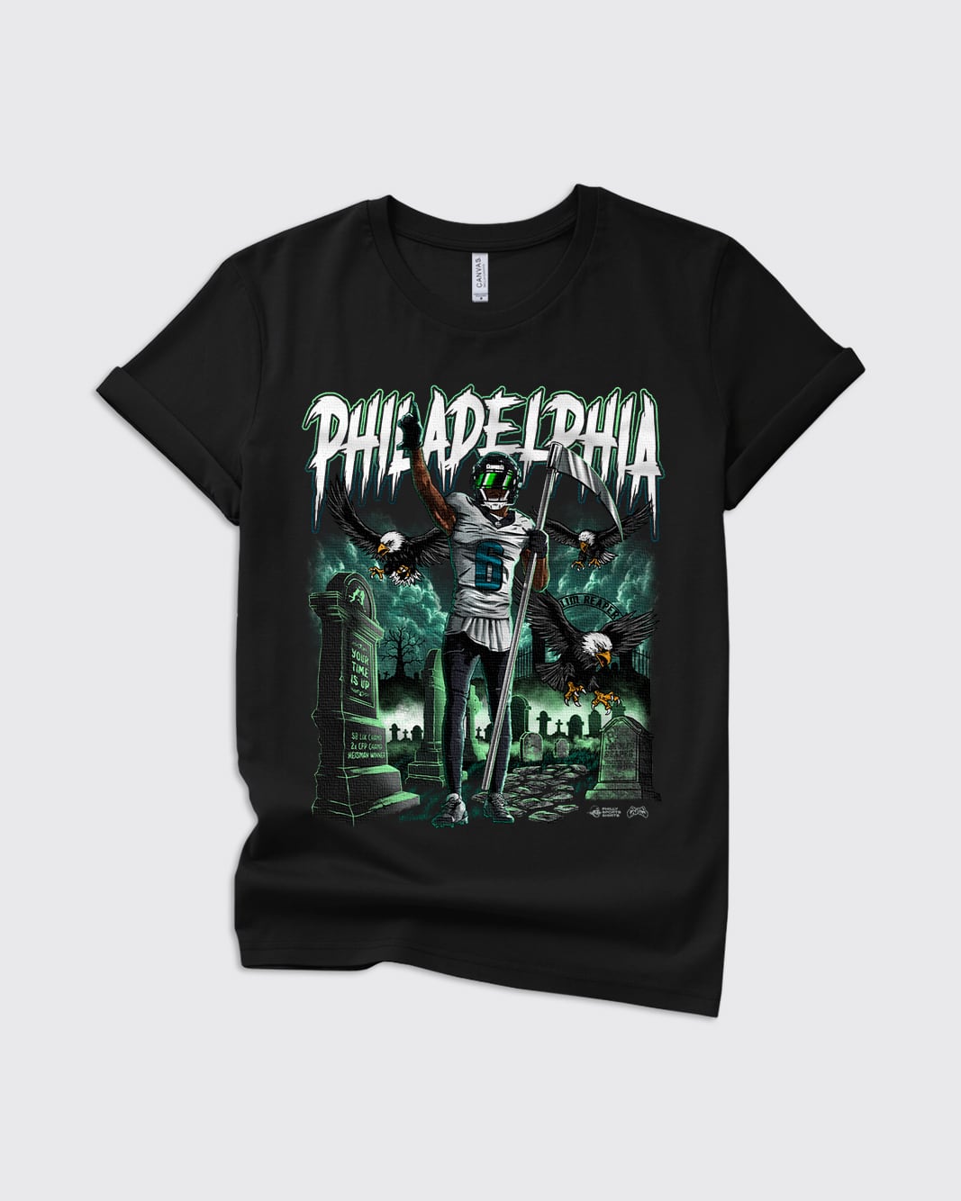 Kids Devonta Smith Slim Reaper Graveyard Shirt