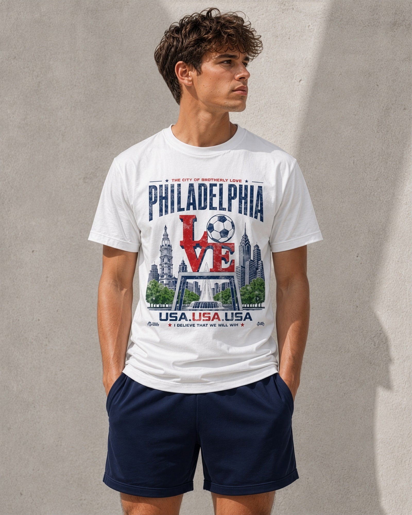 Love Park Soccer Club Shirt Modeled