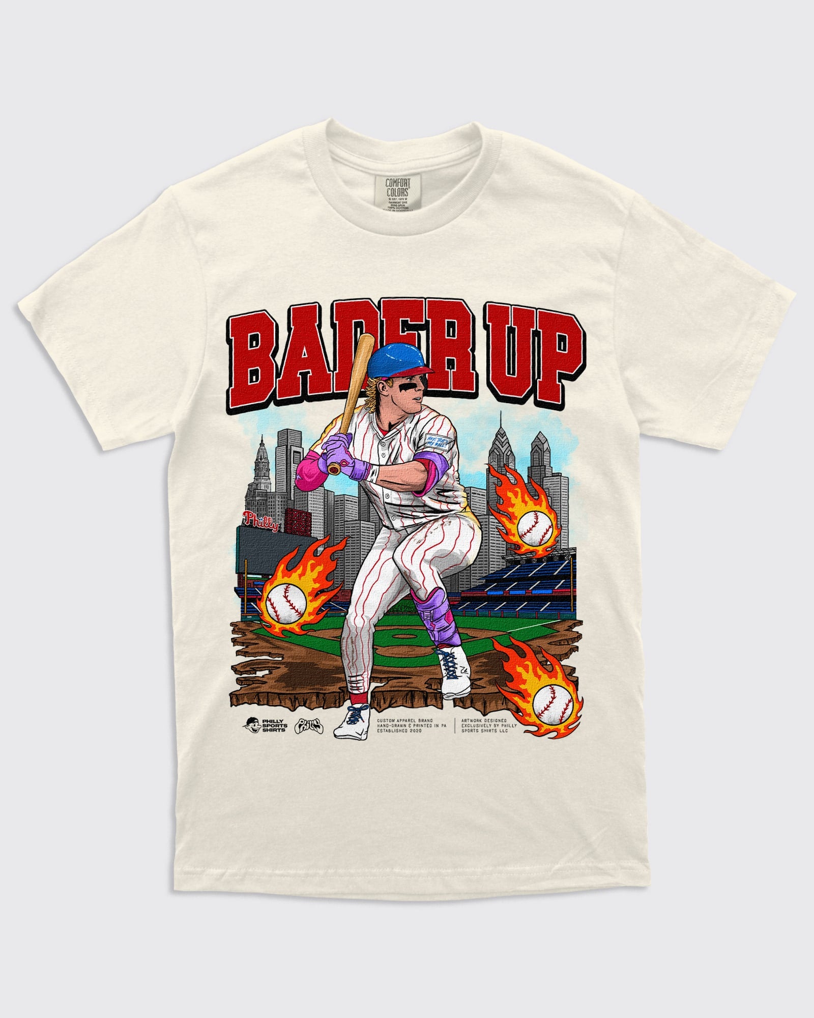 Harrison Bader Bader Up Phillies Shirt Ivory