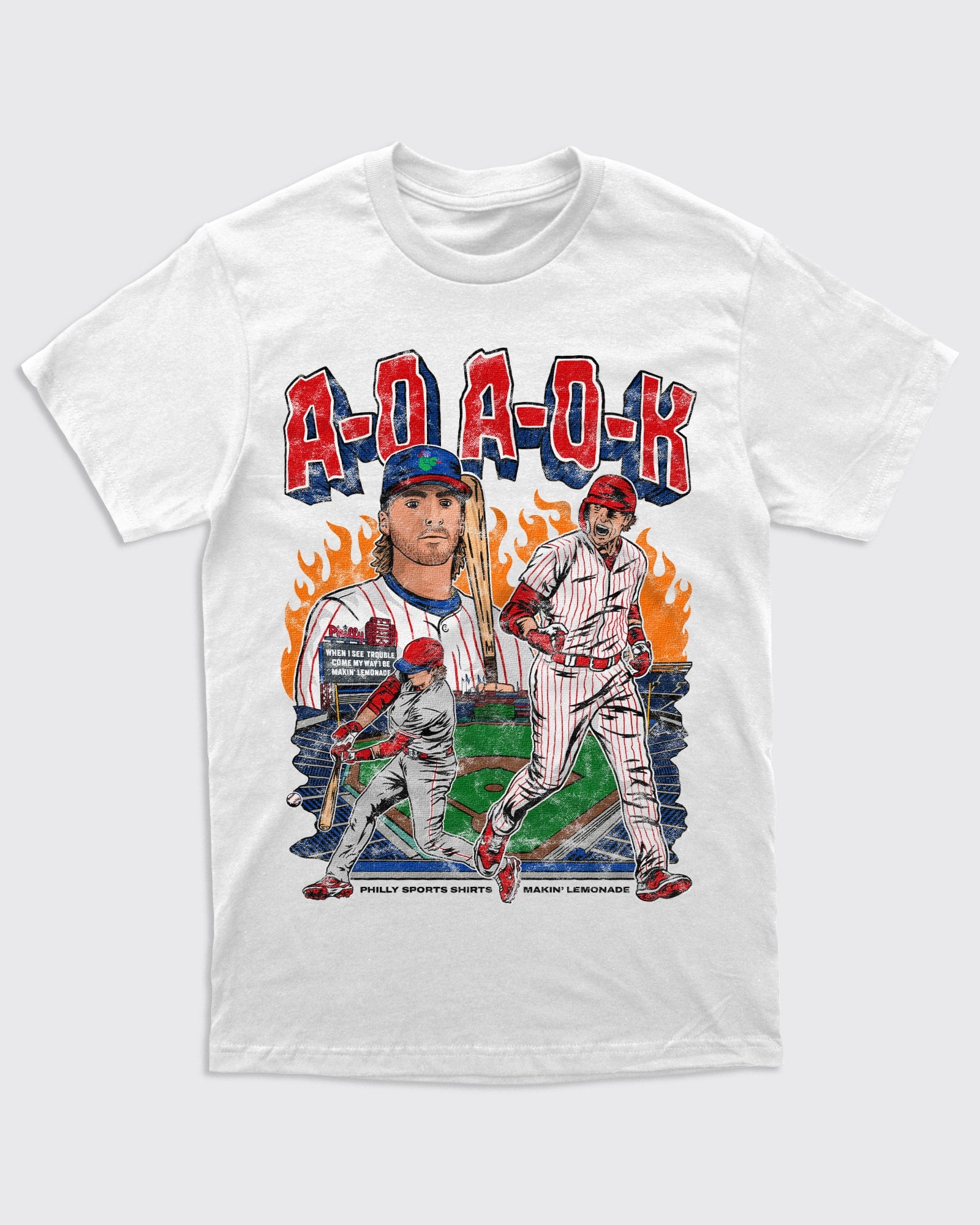 Phillies Shirt - Bryson Stott AOK Shirt in White