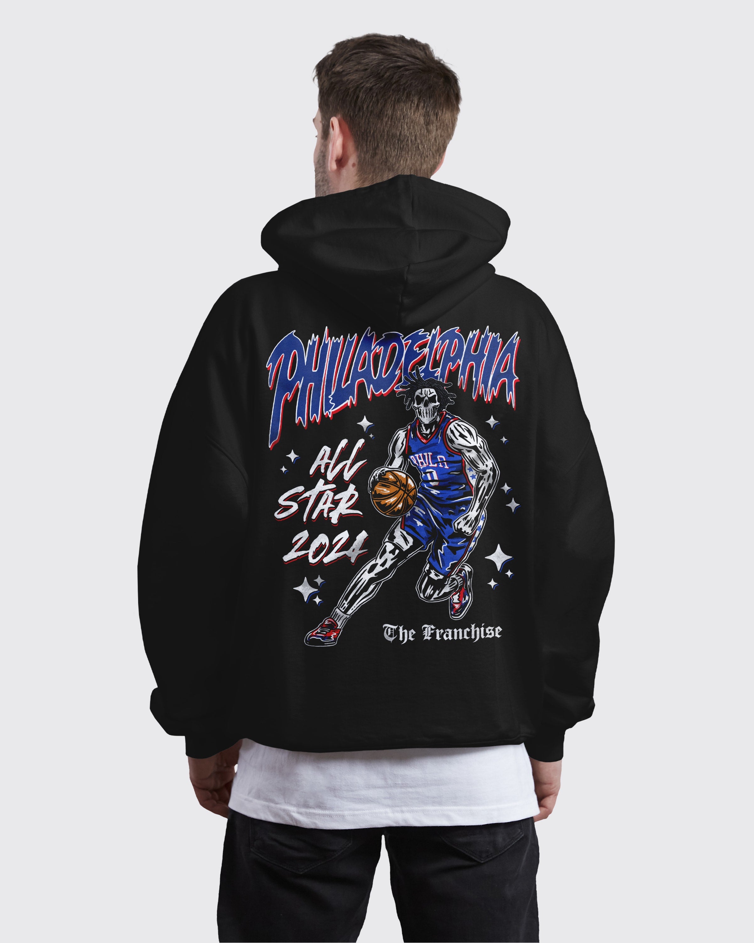 The Franchise Skelly Hoodie - 76ers, Closed, Hoodies, Limited Edition - Philly Sports Shirts