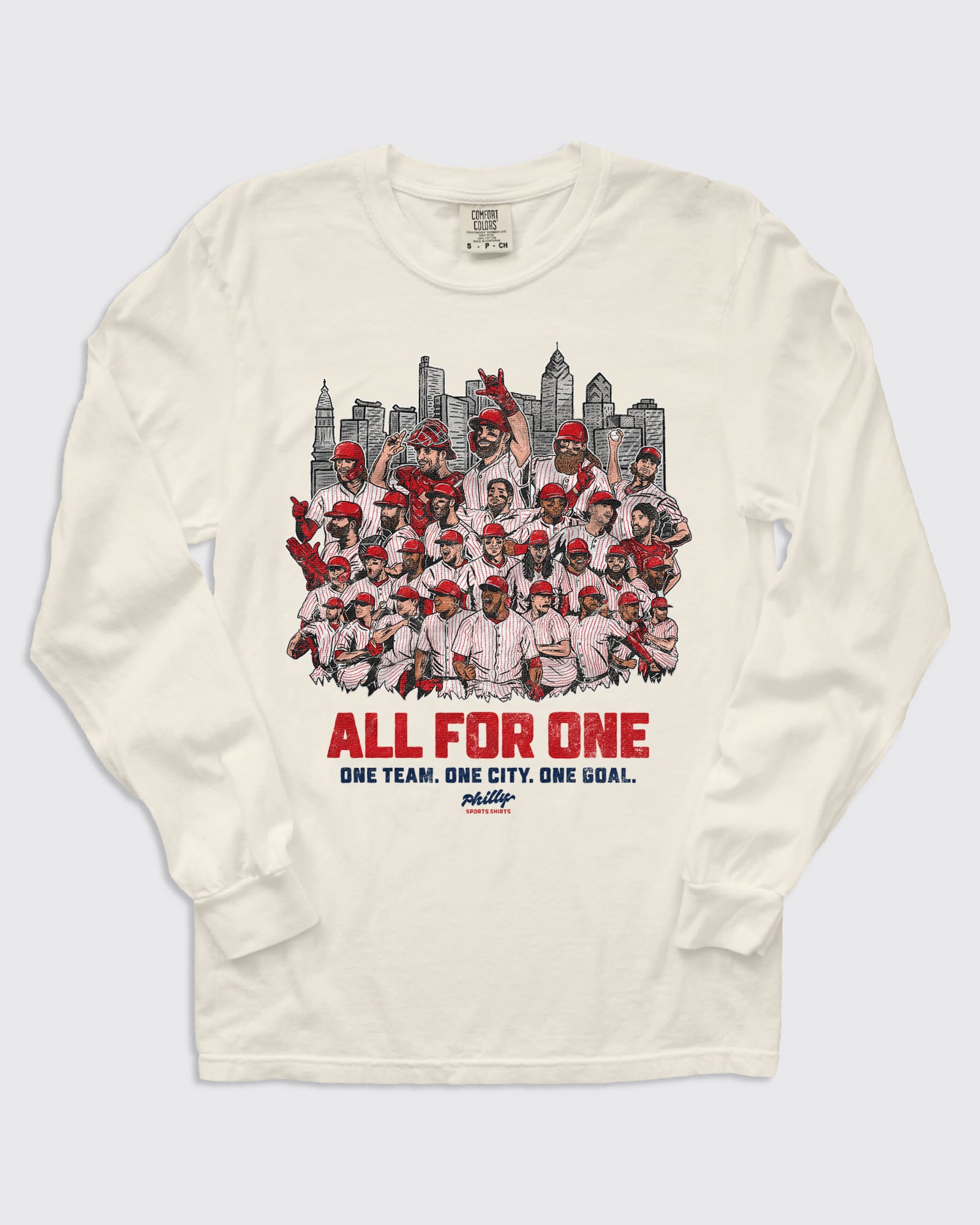 All For One Phillies Playoff Longsleeve Shirt in Ivory