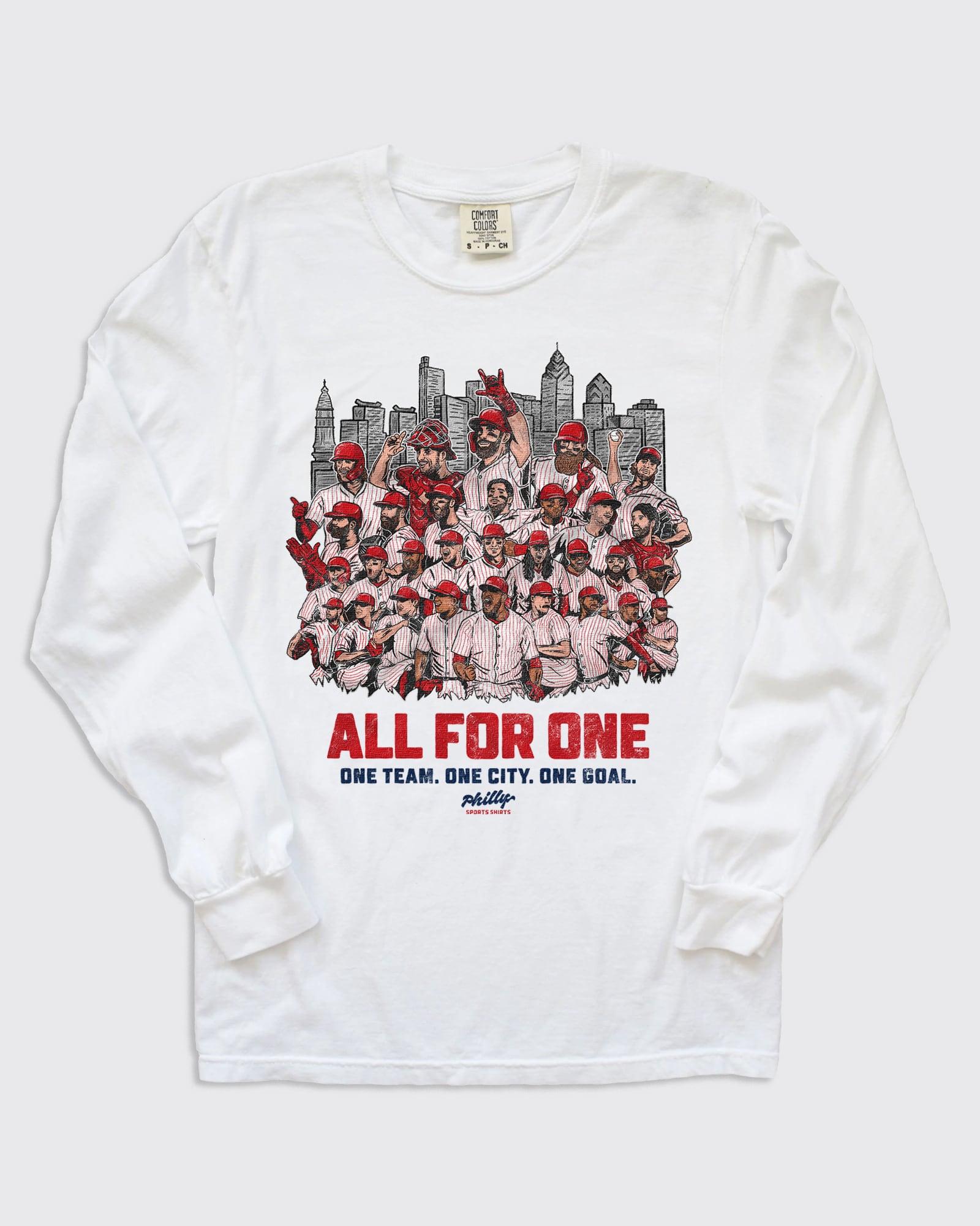 All For One Phillies Playoff Longsleeve Shirt in Ivory