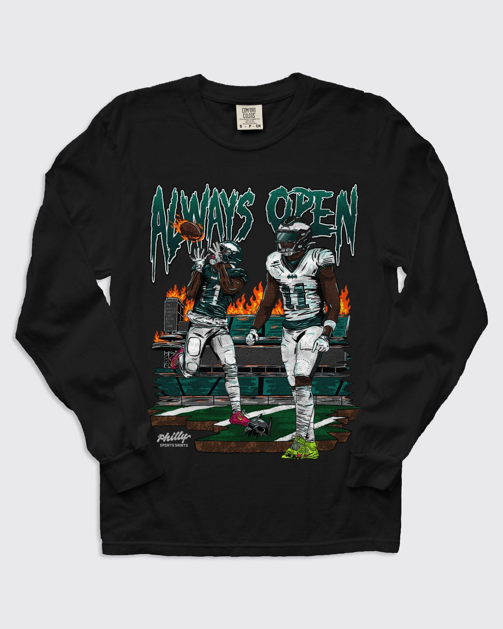 Eagles Always Open Long Sleeve Shirt in Black