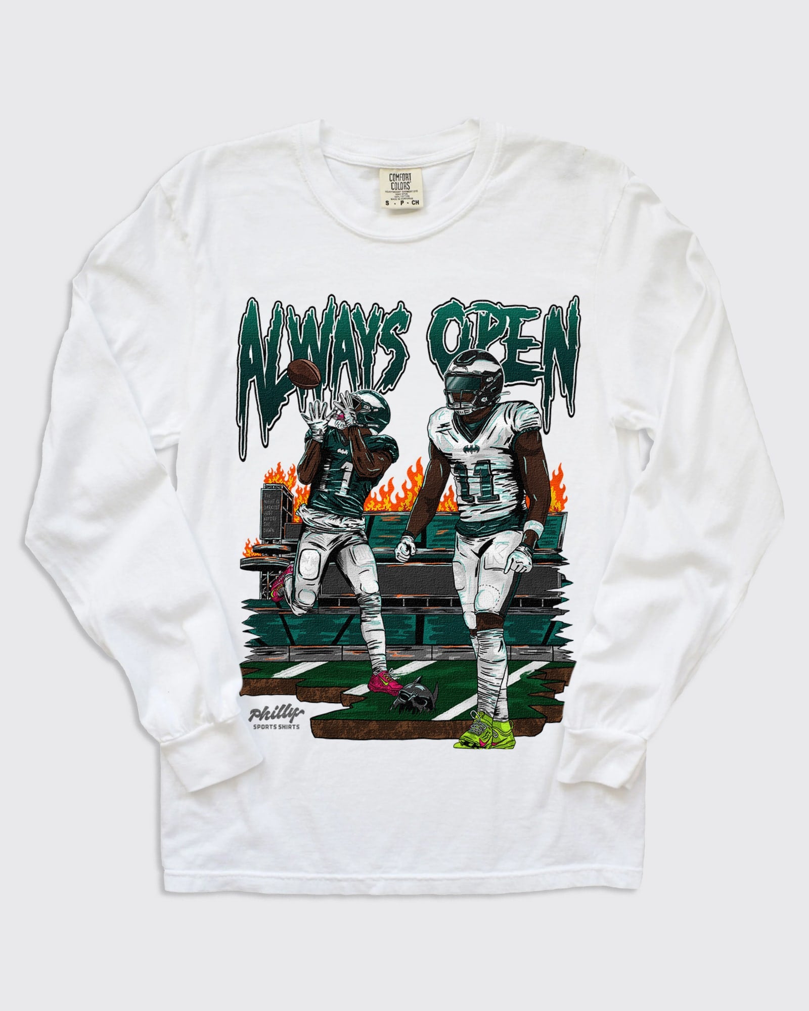 Eagles Always Open Long Sleeve Shirt in White