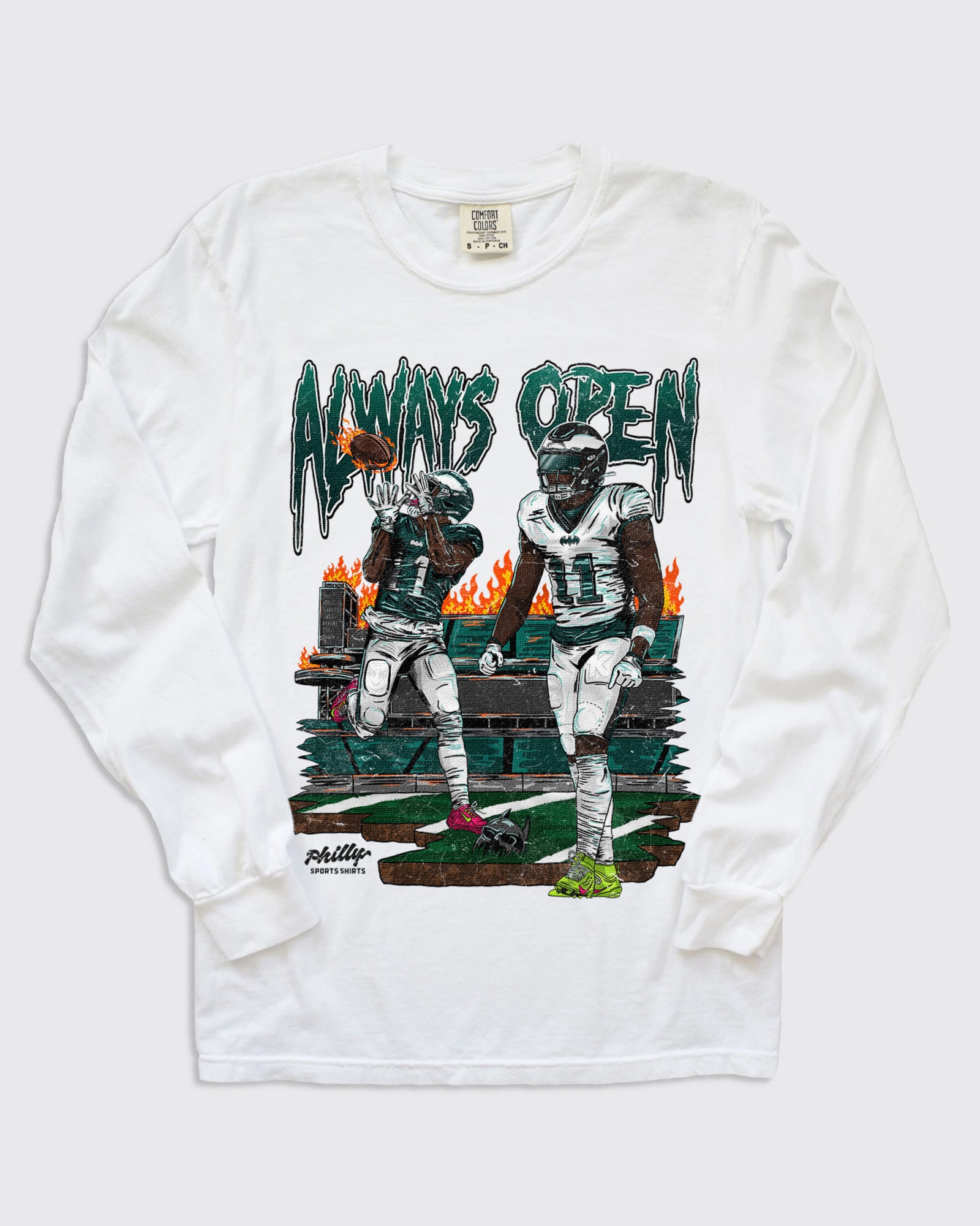 Eagles Always Open Long Sleeve Shirt in White