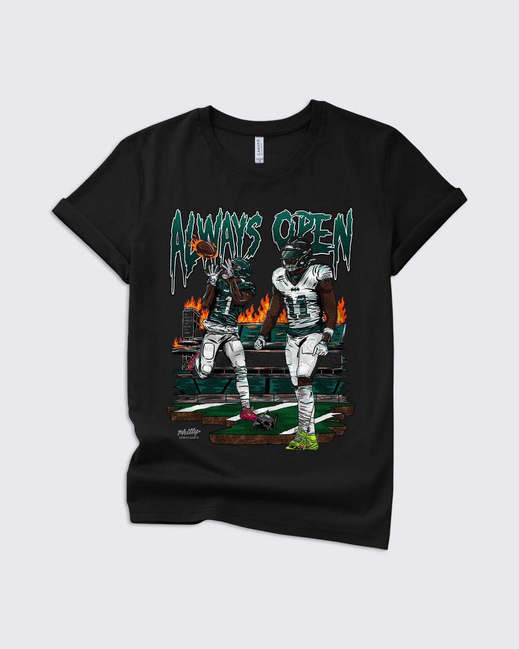 AJ Brown Always Open Kids black shirt by Philly Sports Shirts