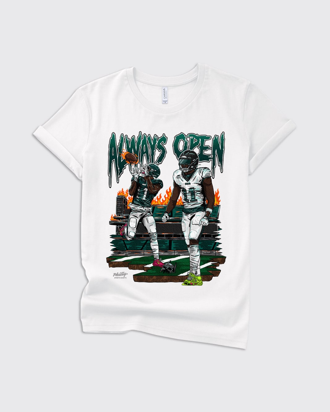 AJ Brown Always Open Kids white shirt by Philly Sports Shirts