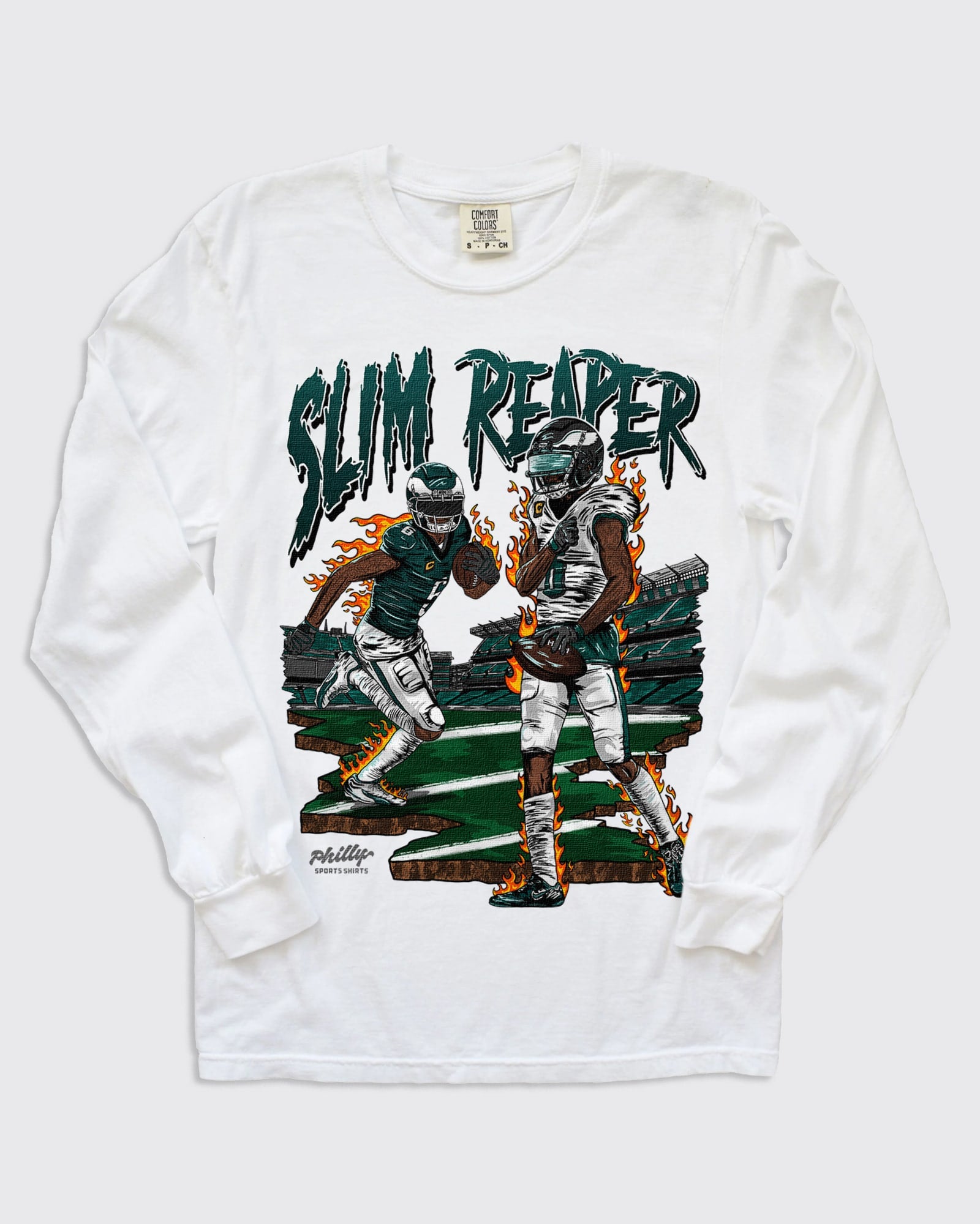 Eagles Slim Reaper Devonta Smith Longsleeve White