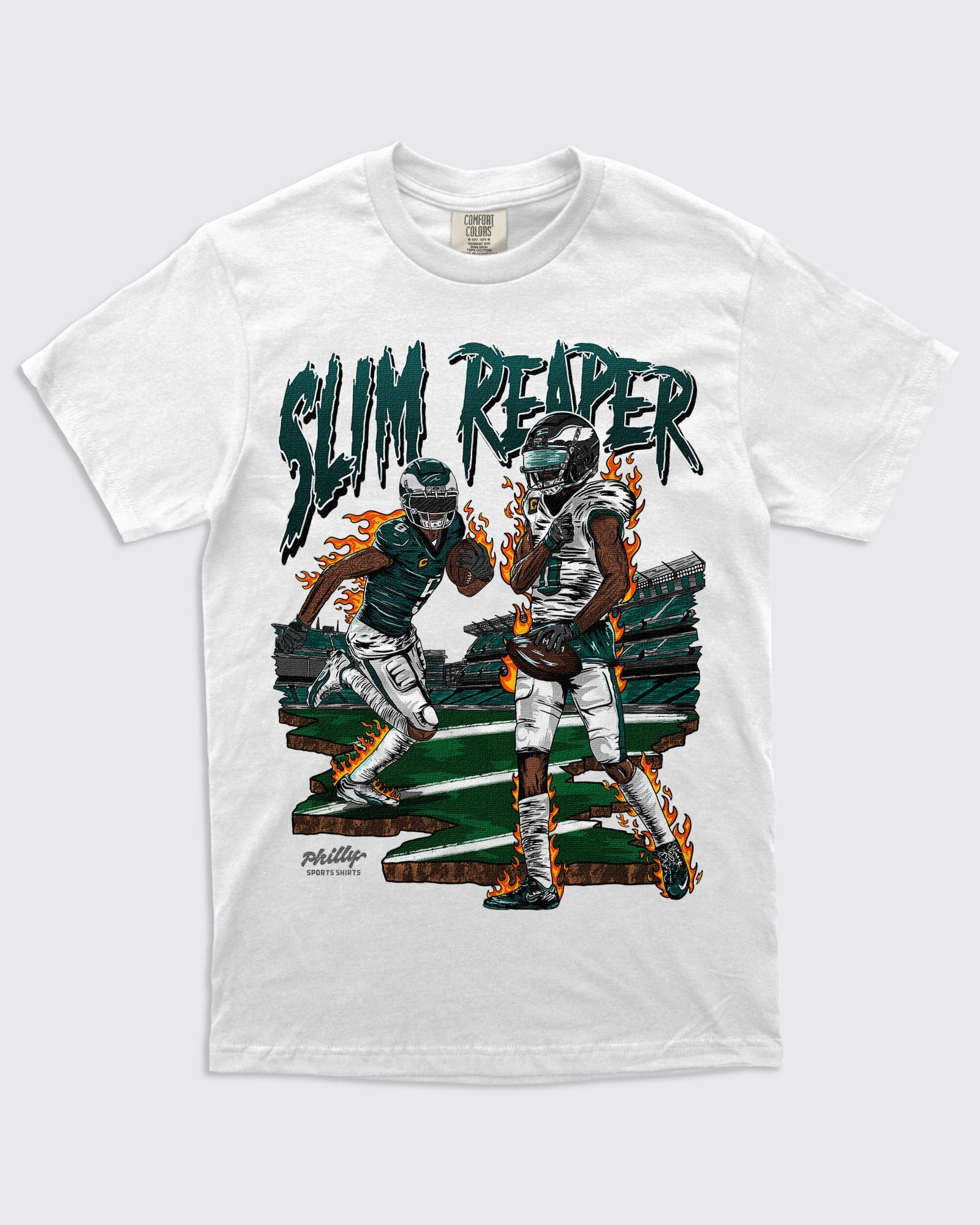 Eagles DeVonta Smith Slim Reaper Shirt in White