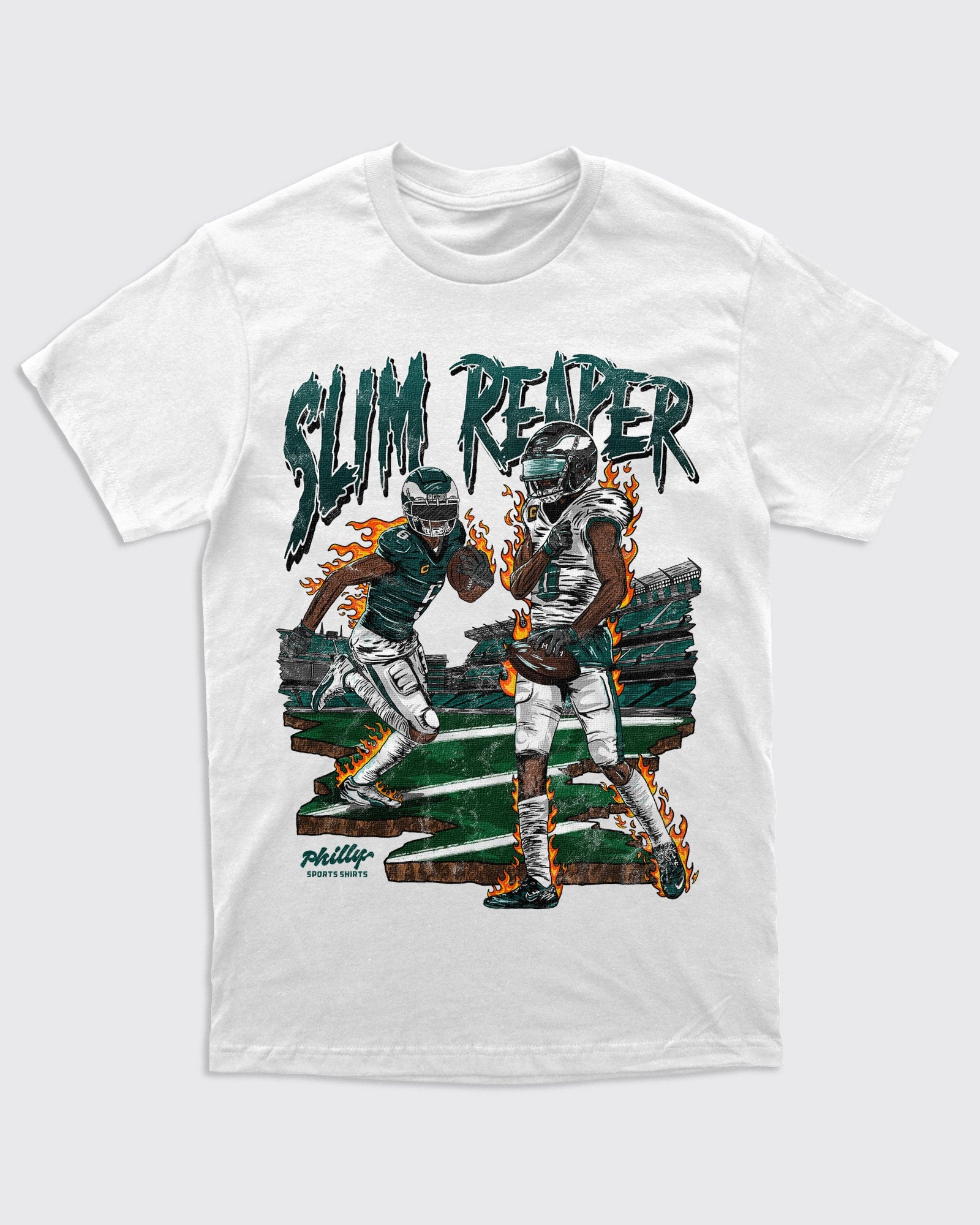 Eagles DeVonta Smith Slim Reaper Shirt in White