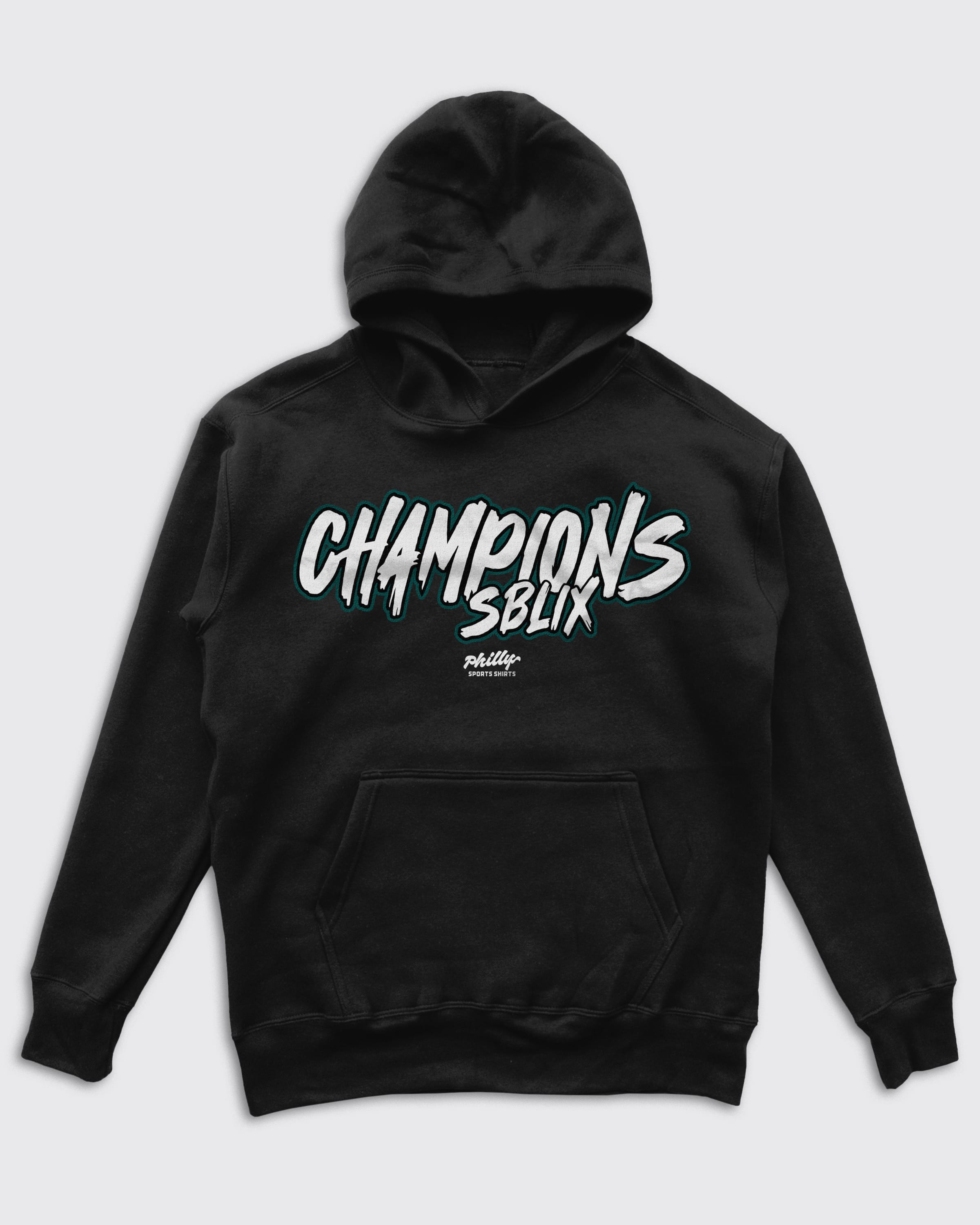 Eagles Championship Hoodie Front in Black