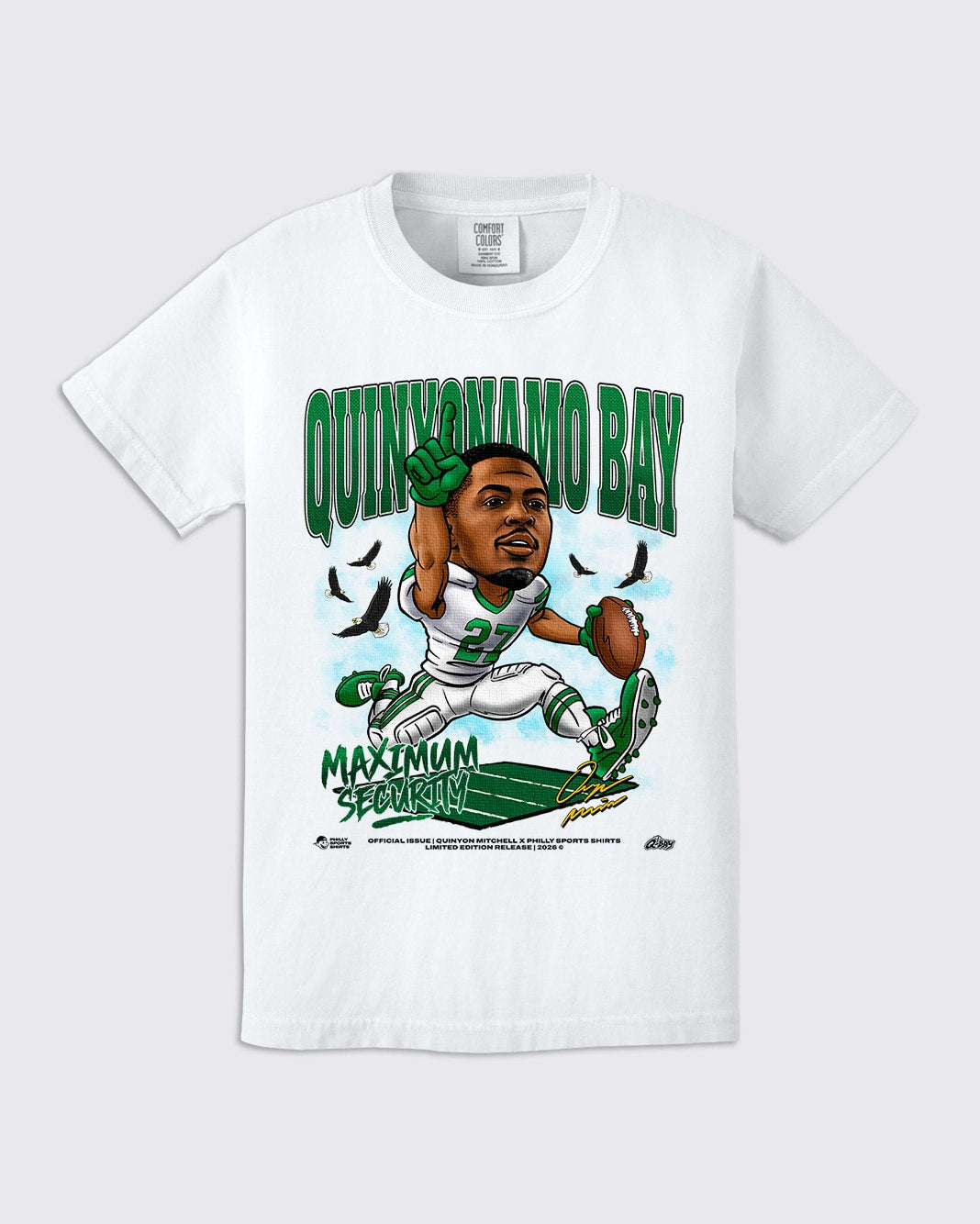 Kids Quinyonamo Bay Maximum Security Eagles Shirt in White
