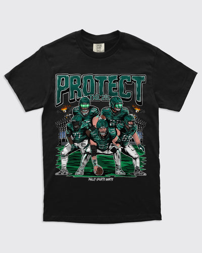 Protect the 215 Eagles Linemen Shirt Black