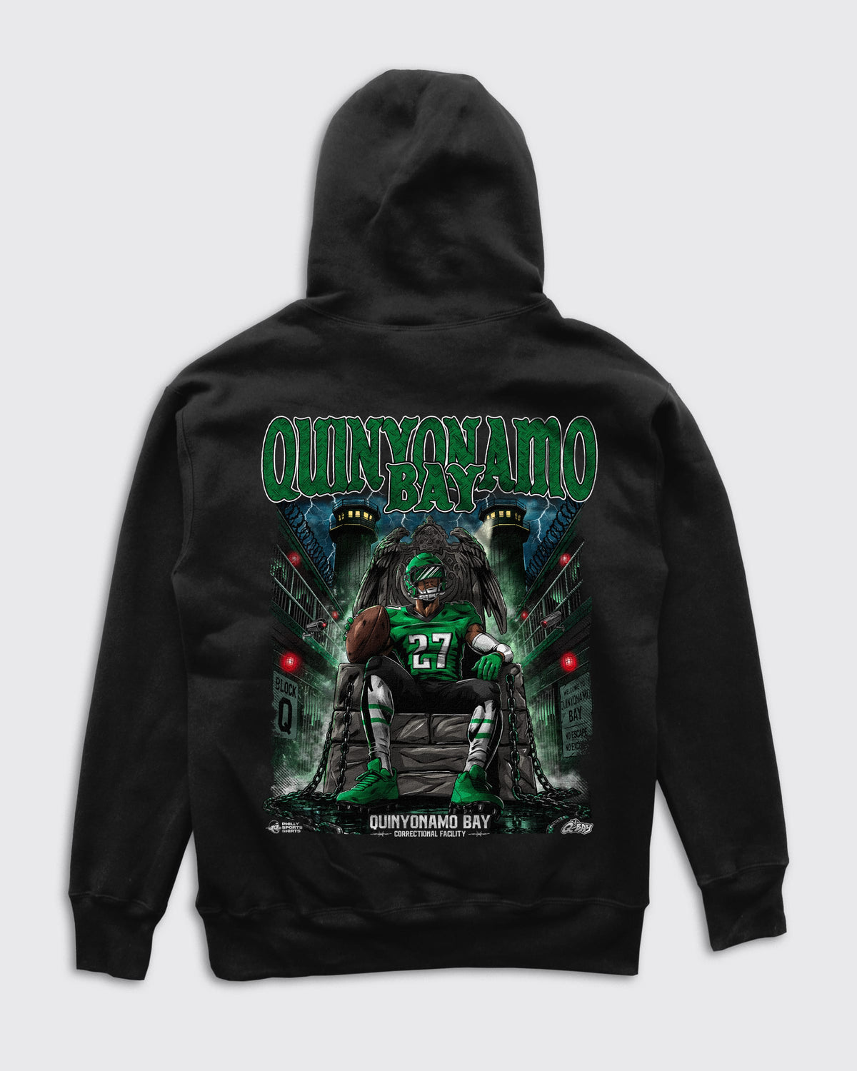 Quinyonamo Bay Hoodie -Philly Sports Shirts Back