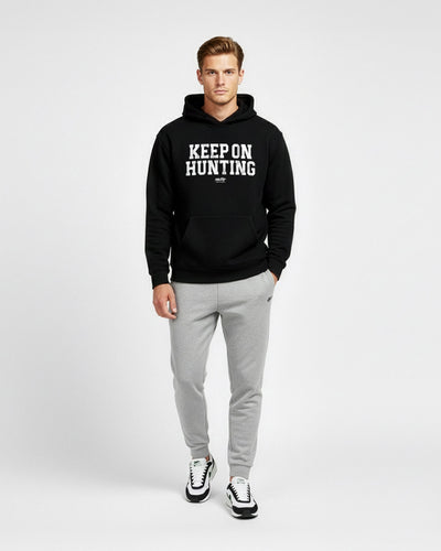 Keep On Hunting Hoodie Reed Blankenship Front Modeled