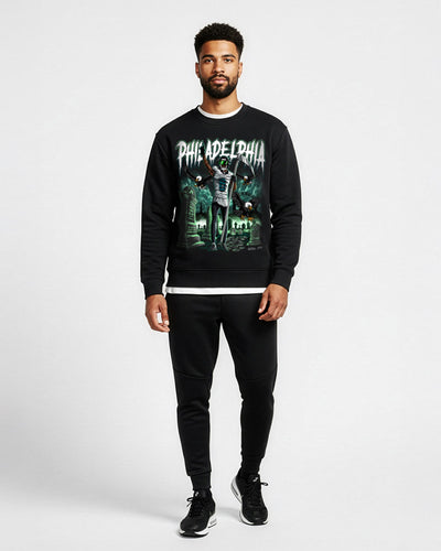 Slim Reaper Graveyard Crewneck Modeled