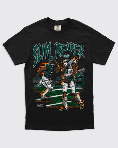 Devonta Smith The Slim Reaper Eagles Shirt on Black by Philly Sports Shirts