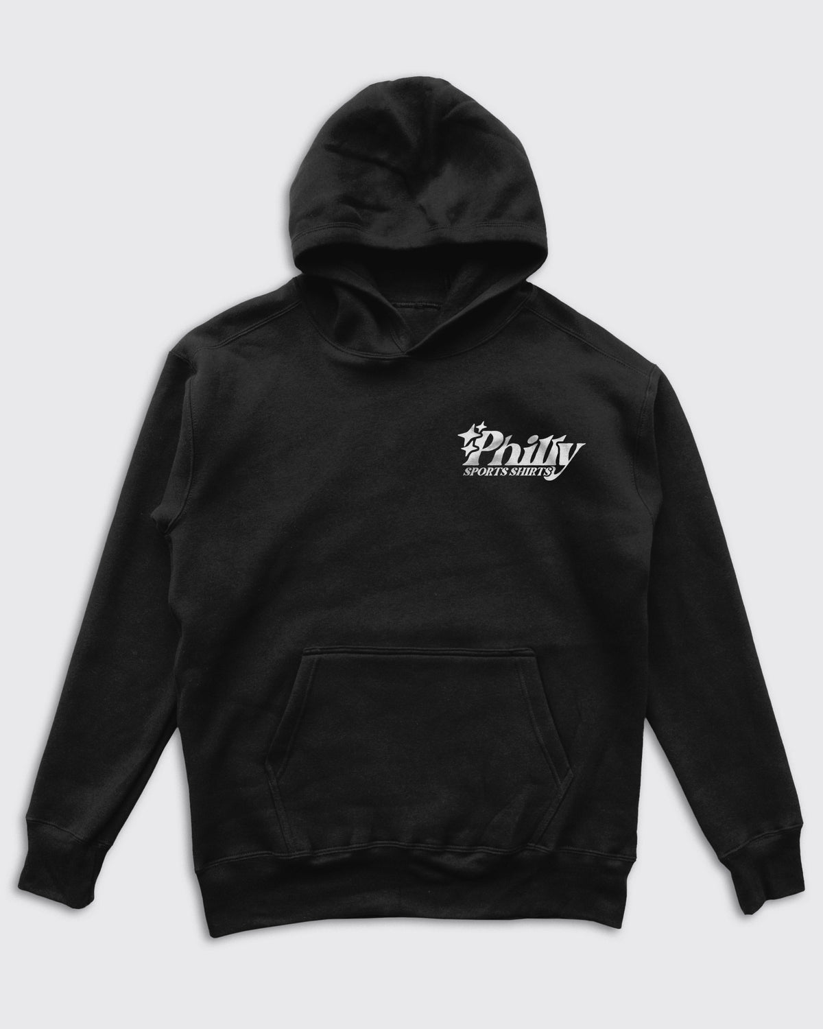 Front view of The King Hoodie by Philly Sports Shirts