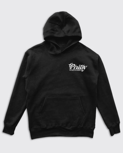 Front view of The King Hoodie by Philly Sports Shirts