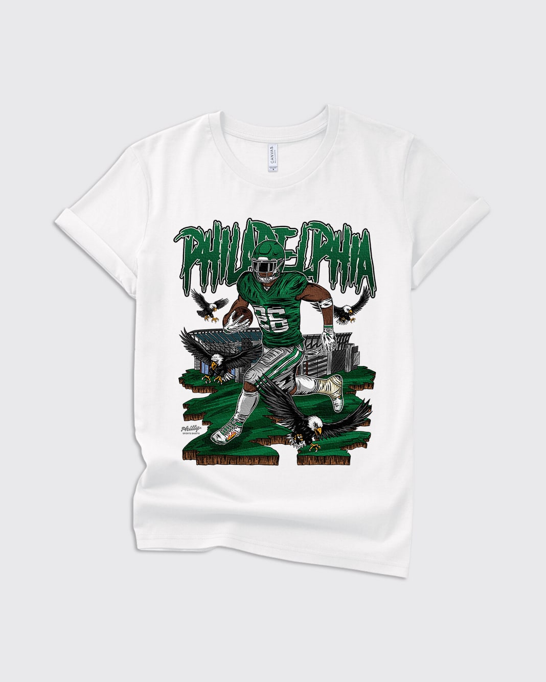 Kids Run It Up Saquon Barkley Shirt in white by Philly Sports Shirts