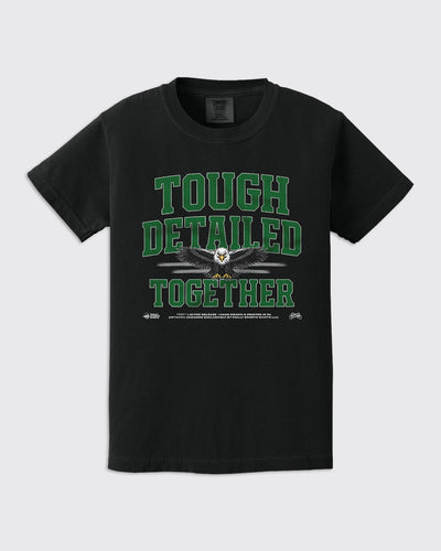 Tough Detailed Together Eagles T-Shirt in Black