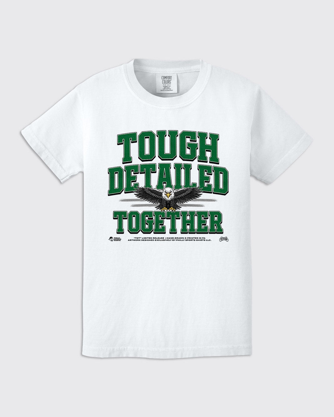 Tough Detailed Together Eagles T-Shirt in White