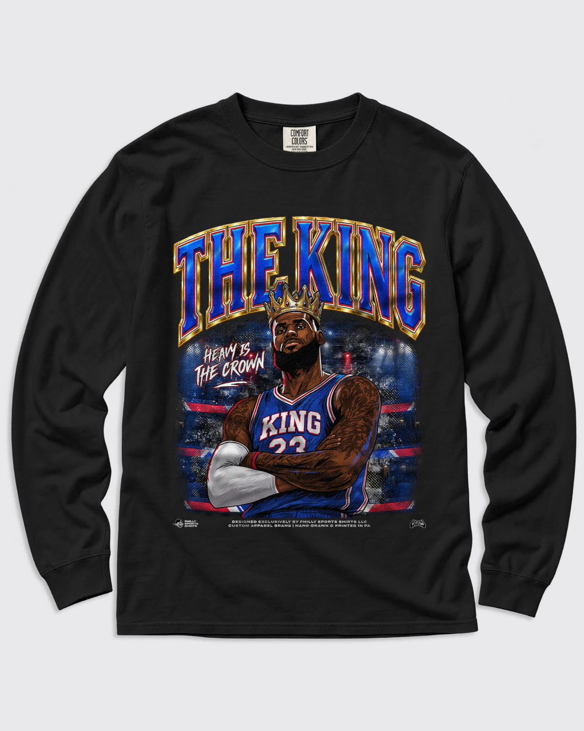 The King Lebron James long sleeve t-shirt by Philly Sports Shirts