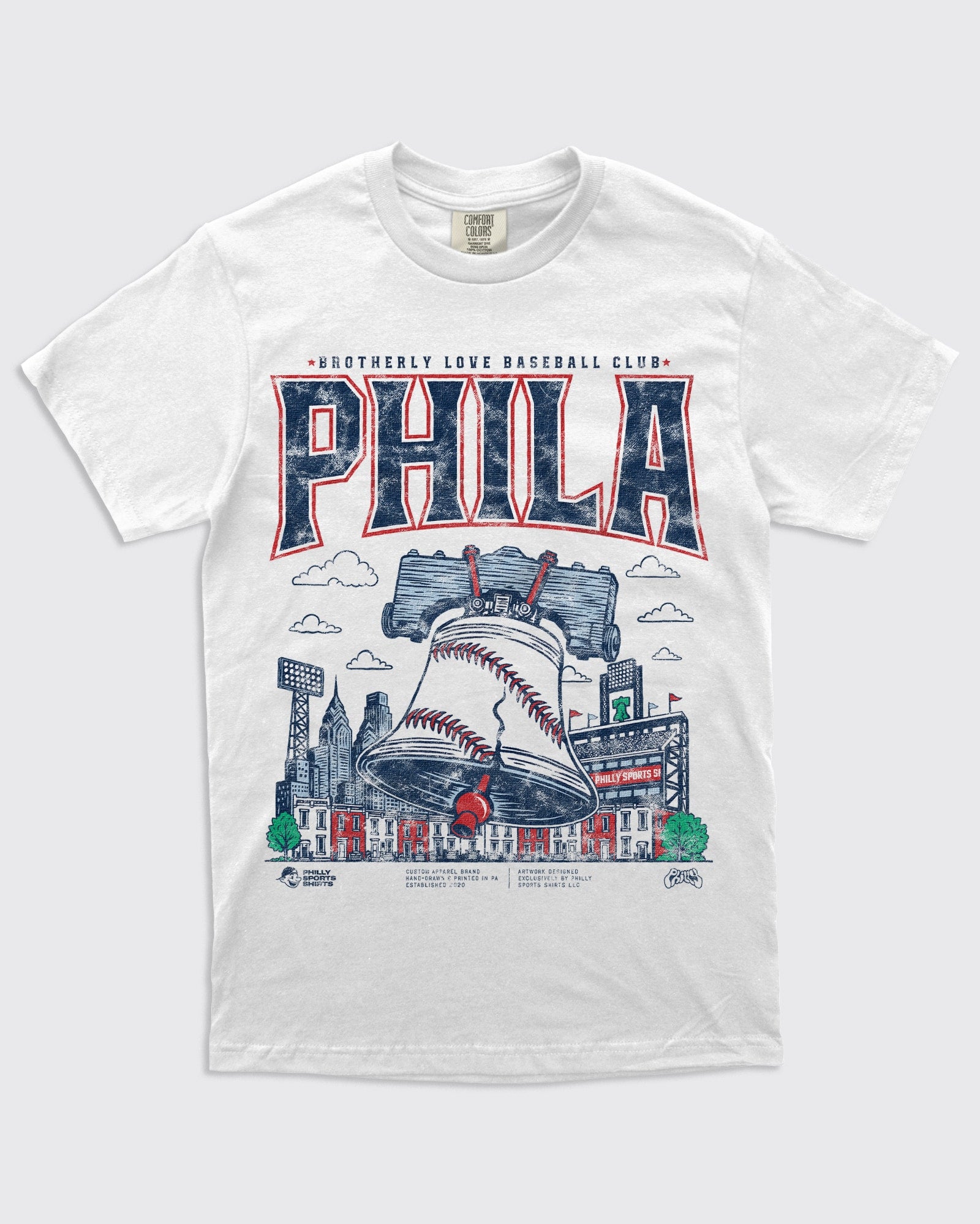 Vintage Phillies Ballpark Tee in White