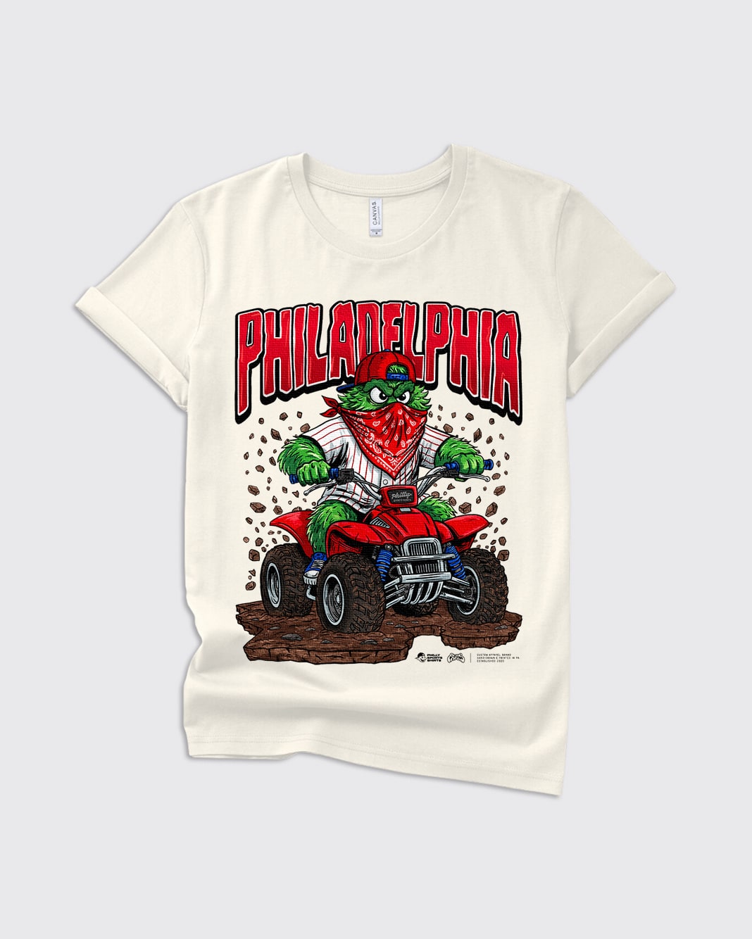 Kids Philly Phanatic Born To Ride Shirt in Natural