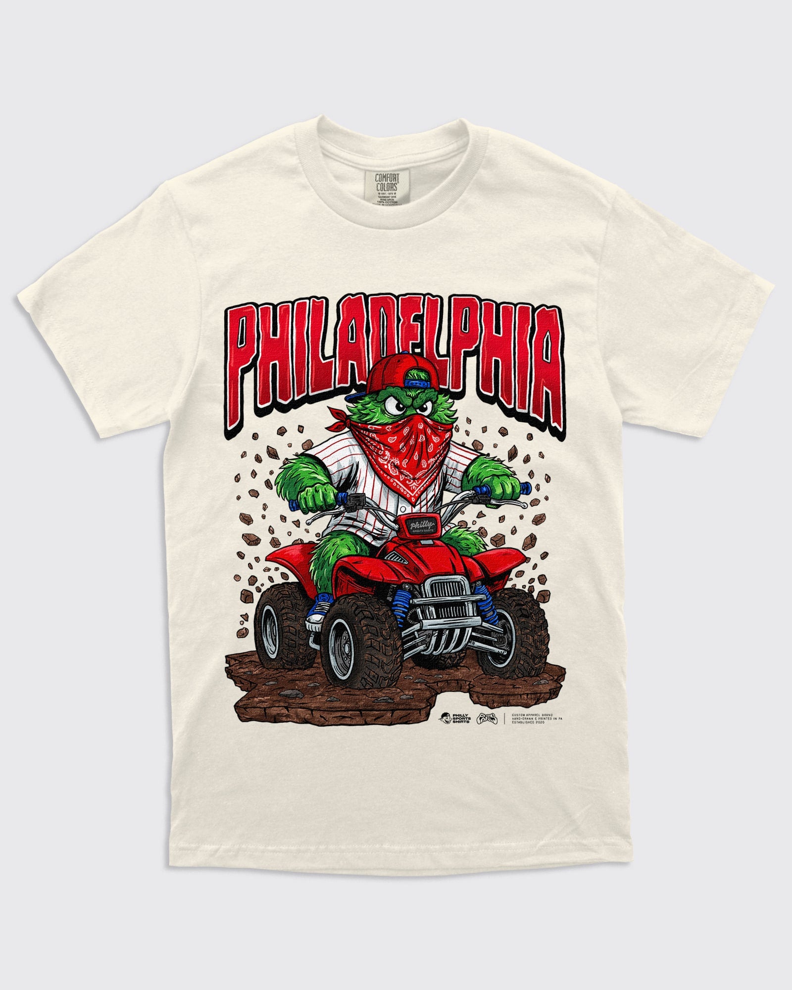 Philly Phanatic Born To Ride Shirt in Ivory