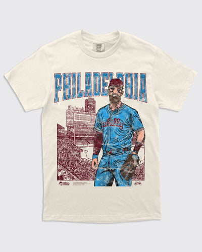 Vintage Bryce Harper Day At The Bank Phillies Shirt in Ivory