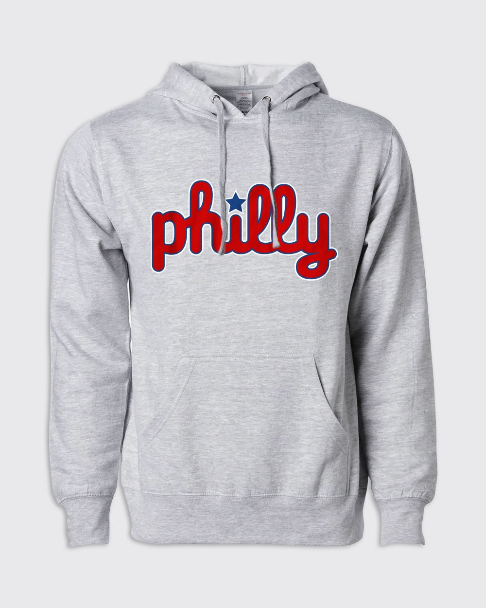 Philadelphia 76ers-Philly Legendary Script Hoodie-Grey Heather-Philly Sports Shirts