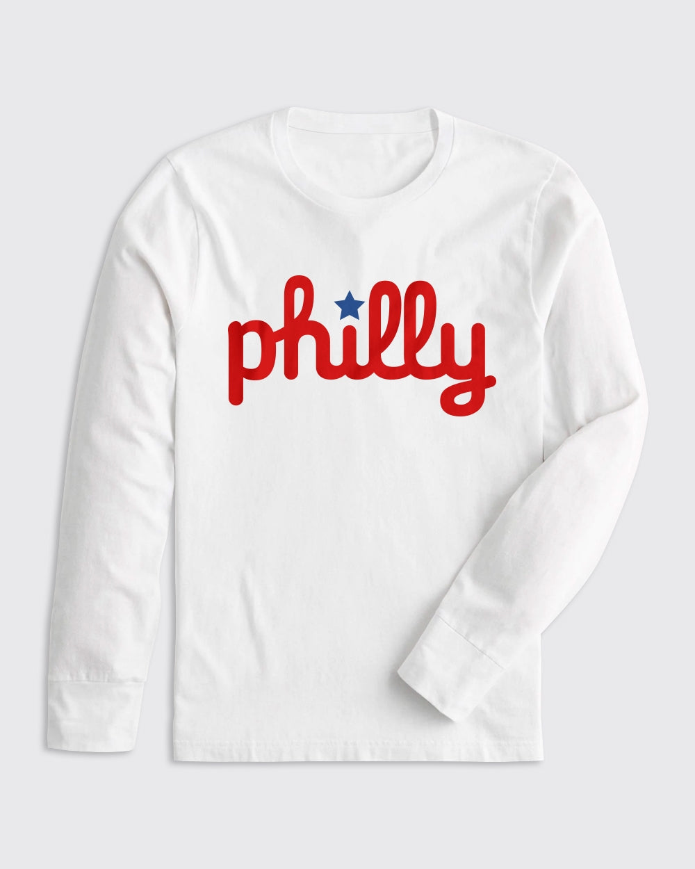 Philadelphia 76ers-Philly Legendary Script Long Sleeve-White-Philly Sports Shirts