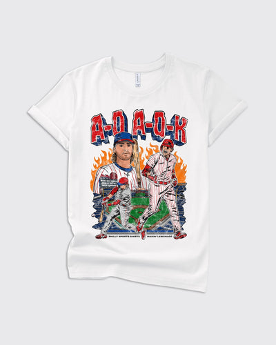 Kids Phillies Shirt - Bryson Stott AOK Shirt in White