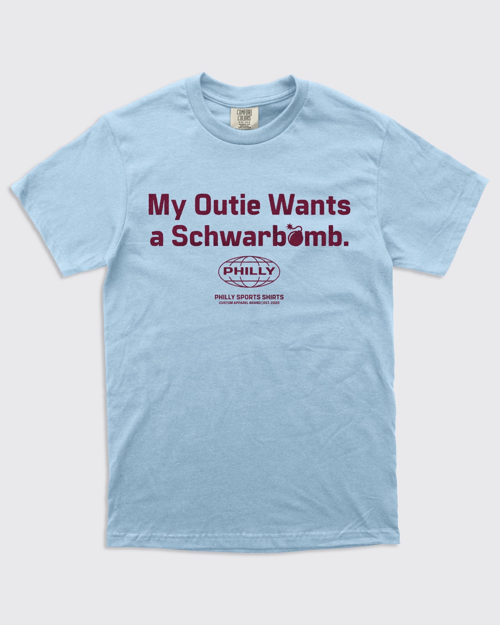 Phillies My Outie Wants a Schwarbomb Shirt Baby Blue
