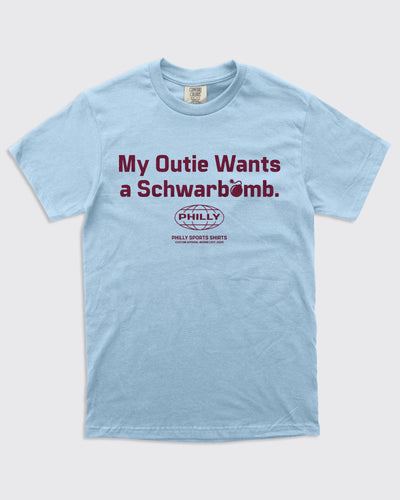 Phillies My Outie Wants a Schwarbomb Shirt Baby Blue