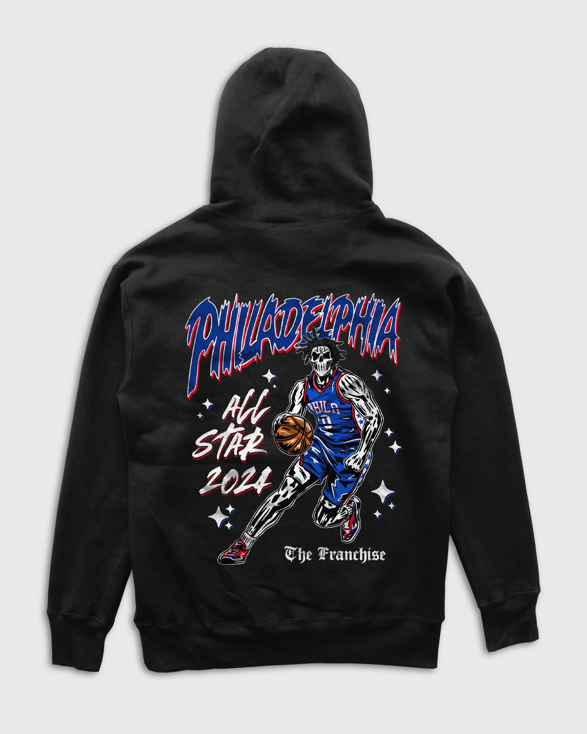 The Franchise Skelly Hoodie - 76ers, Closed, Hoodies, Limited Edition - Philly Sports Shirts