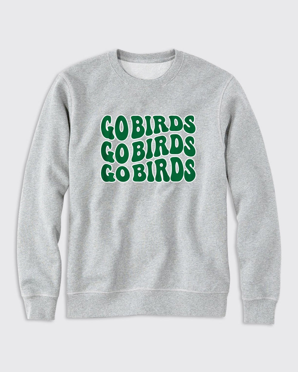 Philadelphia Eagles-Go Birds Crewneck Sweatshirt-Grey Heather-Philly Sports Shirts