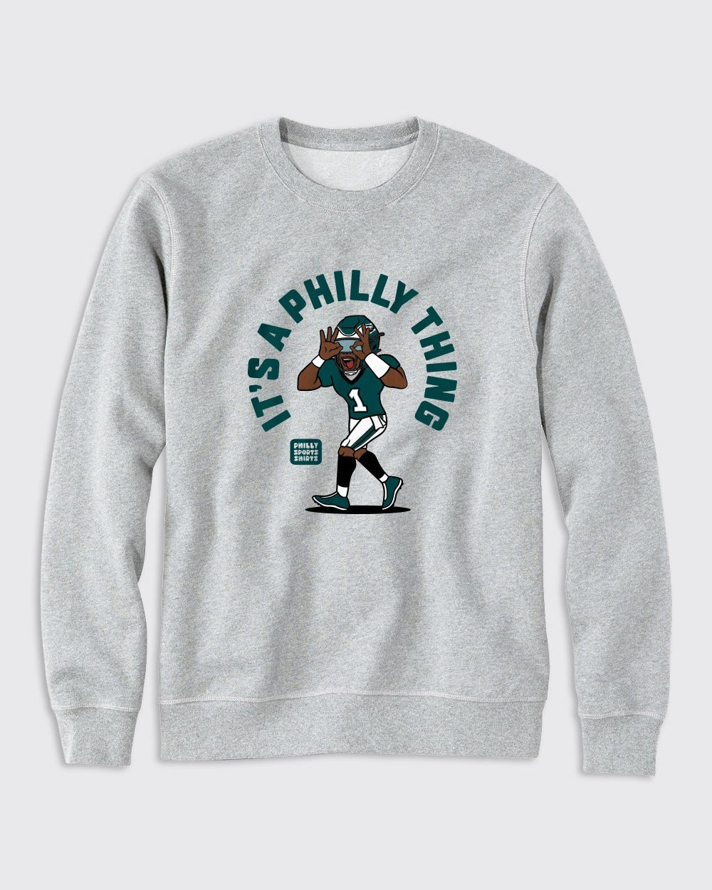Philadelphia Eagles-It's A Philly Thing Crewneck Sweatshirt-Grey Heather-Philly Sports Shirts