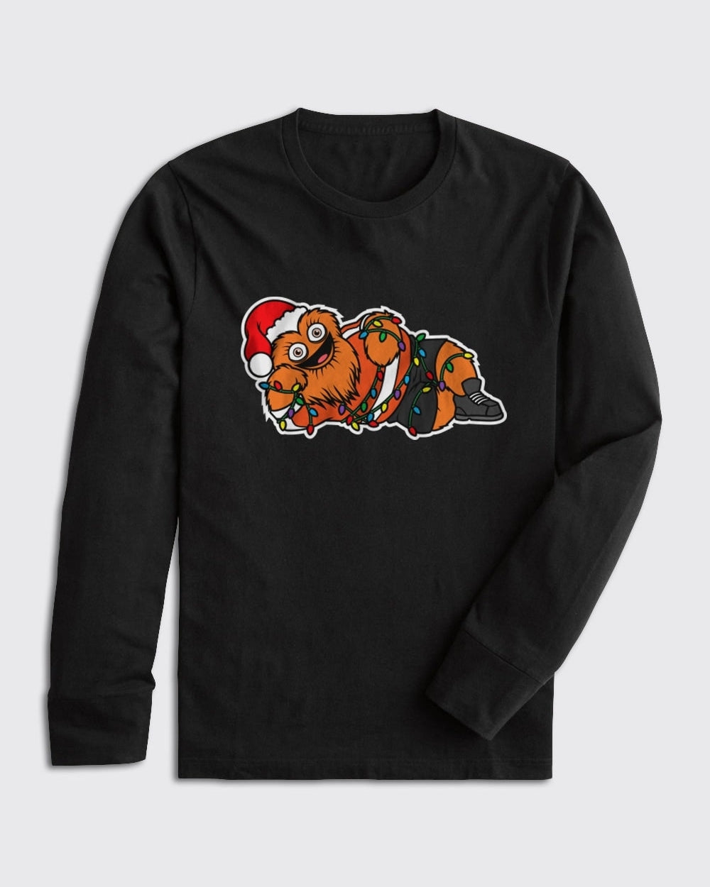 Philadelphia Flyers-Gritty Christmas Long Sleeve-Black-Philly Sports Shirts