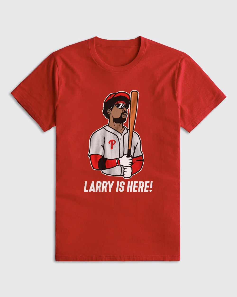 Philadelphia 76ers-Larry Is Here Shirt-Red-Philly Sports Shirts