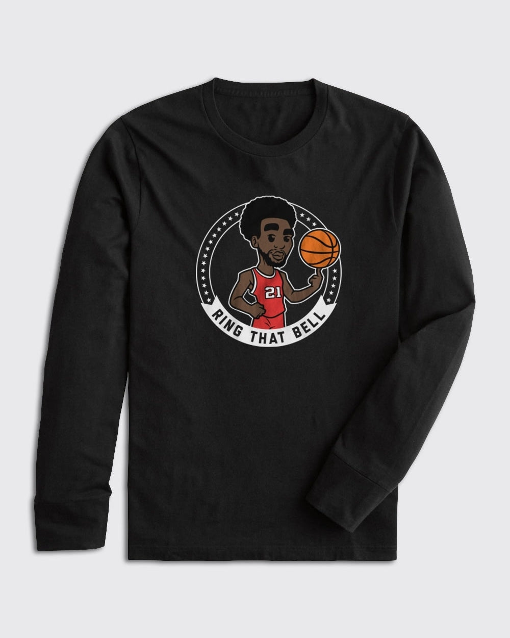 Embiid Ring That Bell Long Sleeve-Philly Sports Shirts