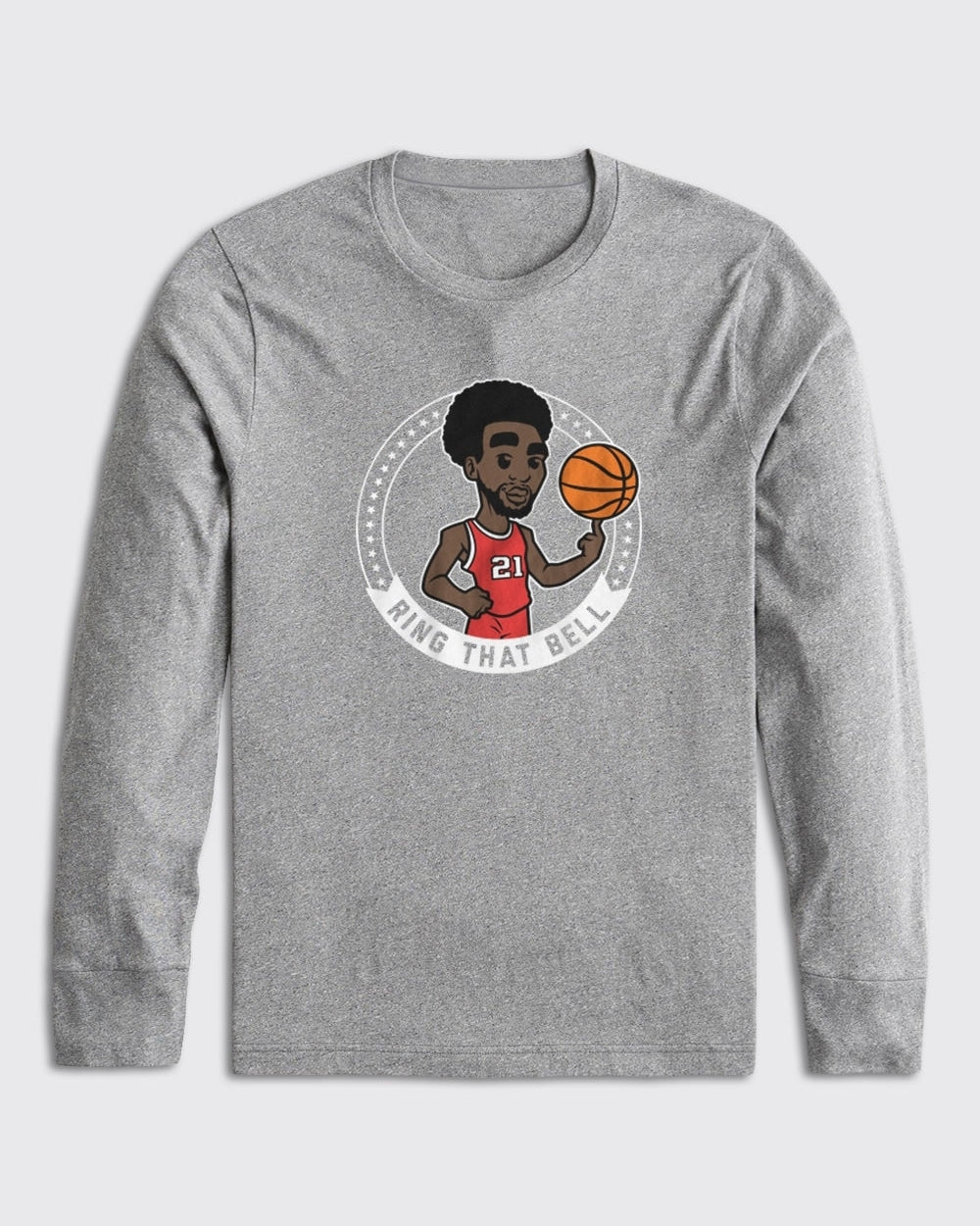 Embiid Ring That Bell Long Sleeve-Philly Sports Shirts